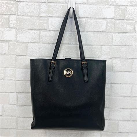 Michael Kors Jet Set Travel Black Leather Tote 35H3Gtvt7t